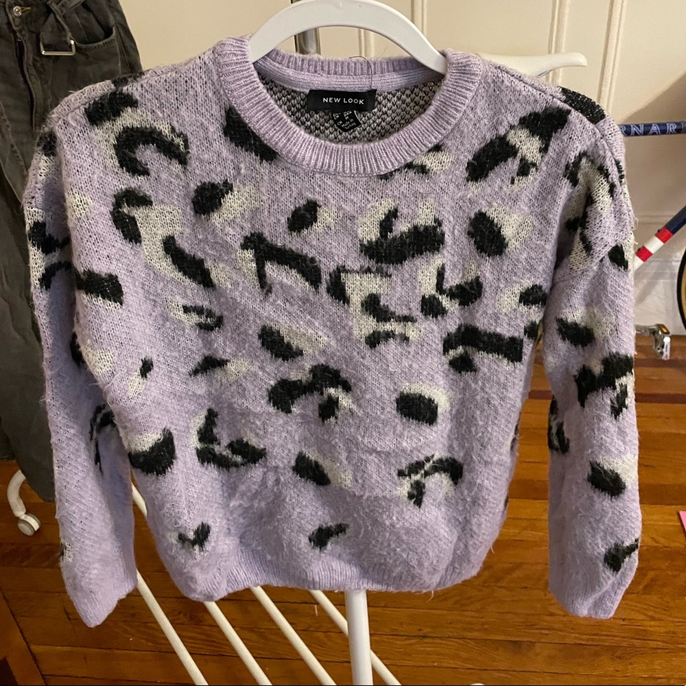 Purple leopard print sweater
